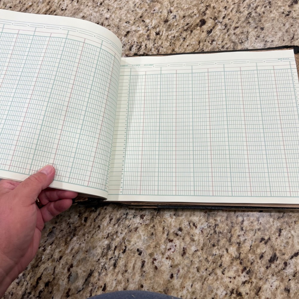 Vintage Wilson Jones Company Ledger Binder Black FauxLeather Metal Locking Spine - Picture 9 of 9